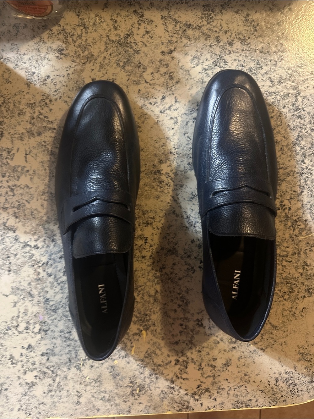 Alfani Men’s Dark Navy Leather Slip-On Loafers